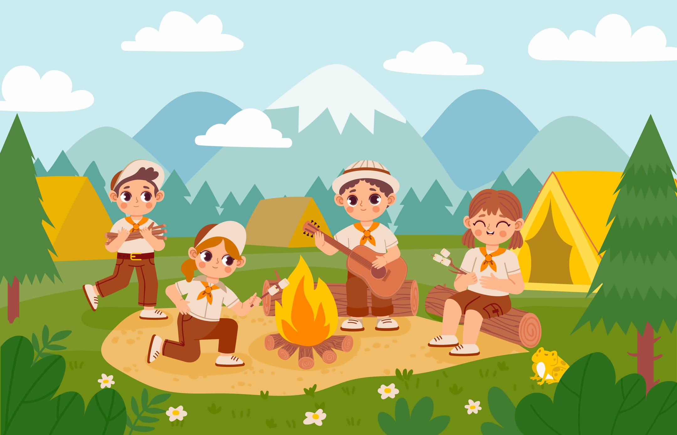 SpeiderGames - Konkurranser og spill for speidere med bål i bakgrunnen